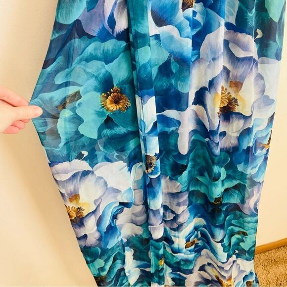 NWT Show Me Your MuMu Kendall Maxi Dress - Blue Magnolia Small - Picture 6 of 10